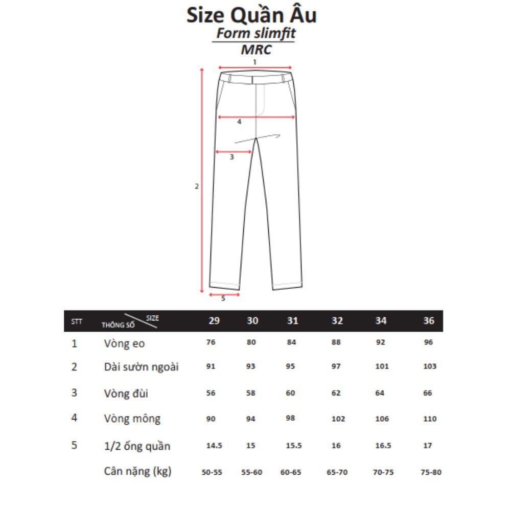 Quần tây nam cao cấp MRC 70159-LH dáng ôm vừa vặn, co giãn nhẹ thoải mái - CUONG STORE