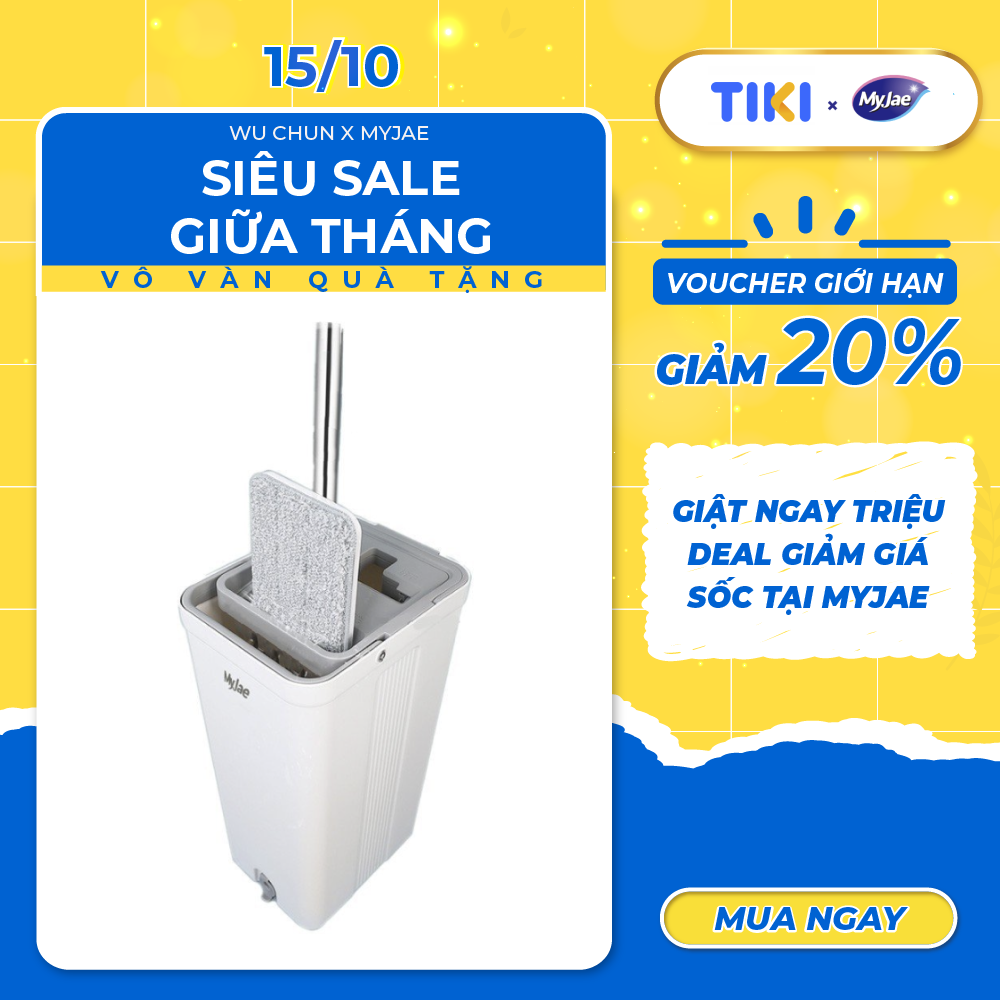 Bộ cây lau nhà tự vắt thông minh 3 thanh vắt sợi microfiber