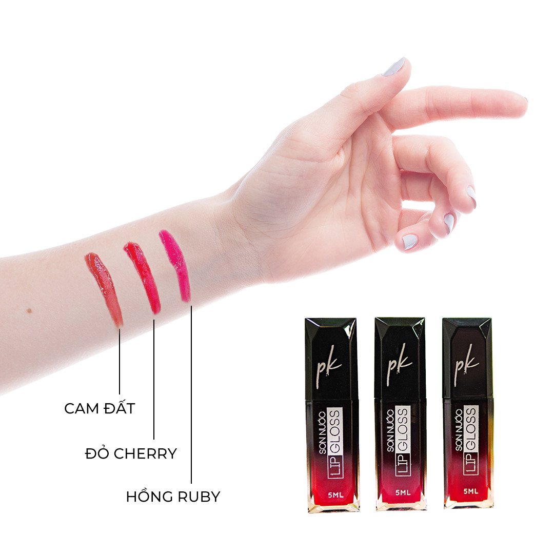 Son Nước Lì Lipgloss PK lên màu mướt mịn, đều màu, đem lại một làn môi rạng ngời, chống nắng và chống lão hóa môi. l PK-Phấn Nụ Hoàng Cung.
