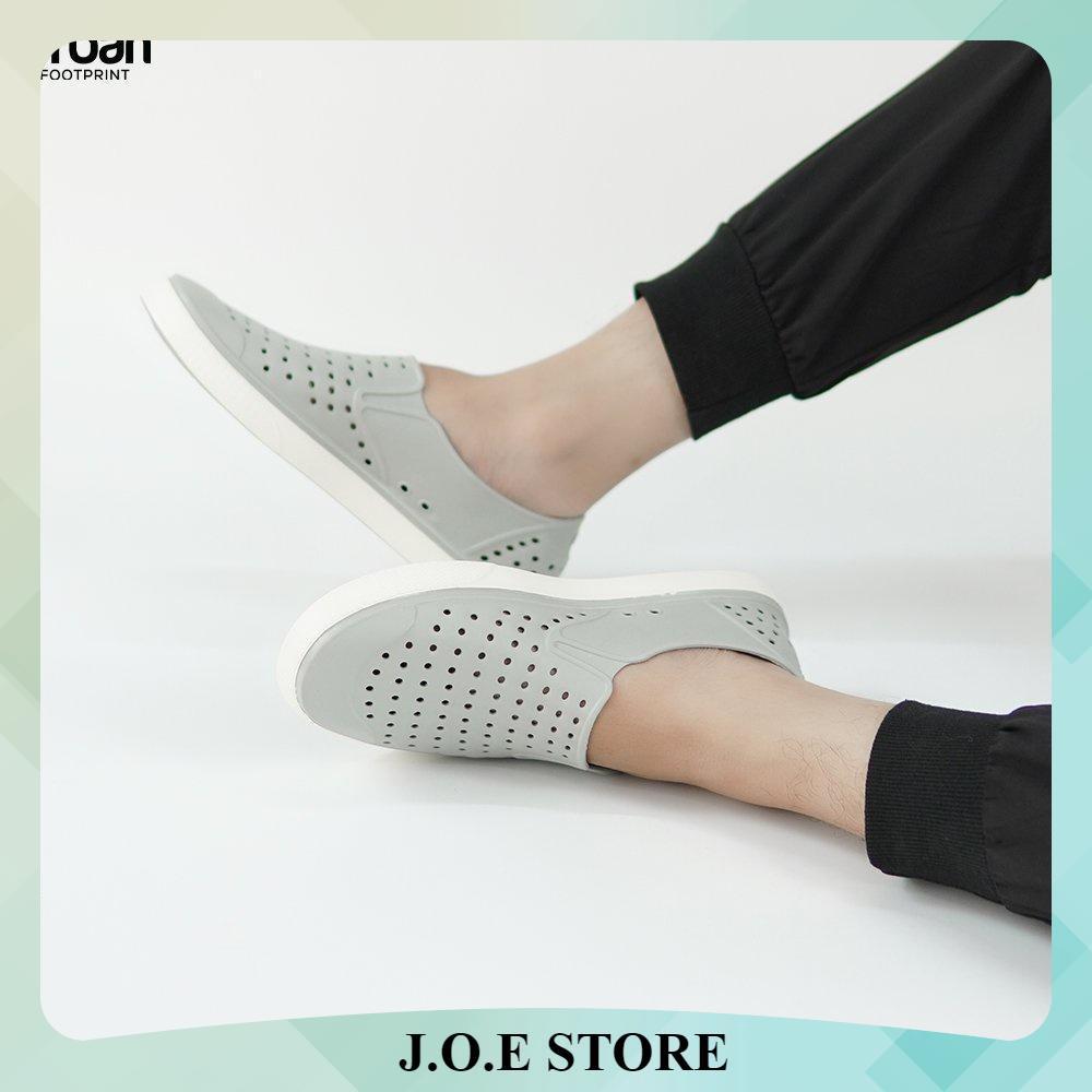 Giày nhựa URBAN nam nữ đi mưa đi biển D2201 - Ghi trắng