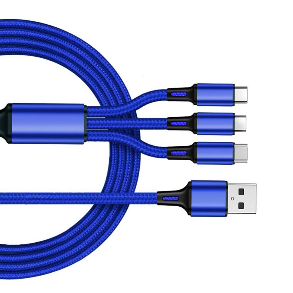 3 In 1 Multi USB Charging Cable For IPhone USB TYPE C Android Micro Cord