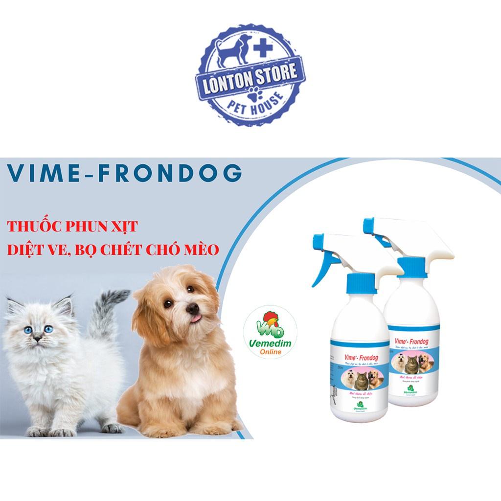 Vime Frondog - Phun Xịt Tiêu Diệt Ve, Bọ Chét Cho Chó, Mèo, Trâu, Bò, Dê, Cừu; 250ml