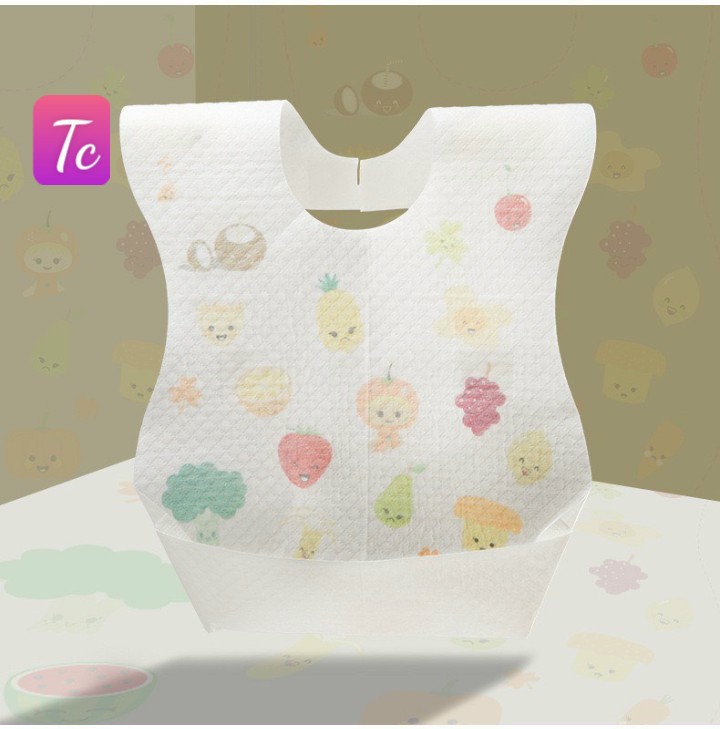 Sét 10 yếm giấy hoạt hình tiện lợi khi đi du lịch