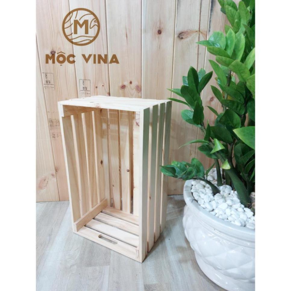 Giỏ gỗ đa năng,Thùng box kích thước 50*30*20 ( DxRxC) Mộc Vina