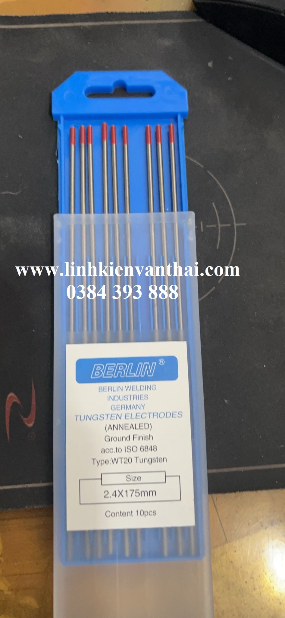 QUE HÀN TIG 2.4*175MM/HỘP 10 CÂY