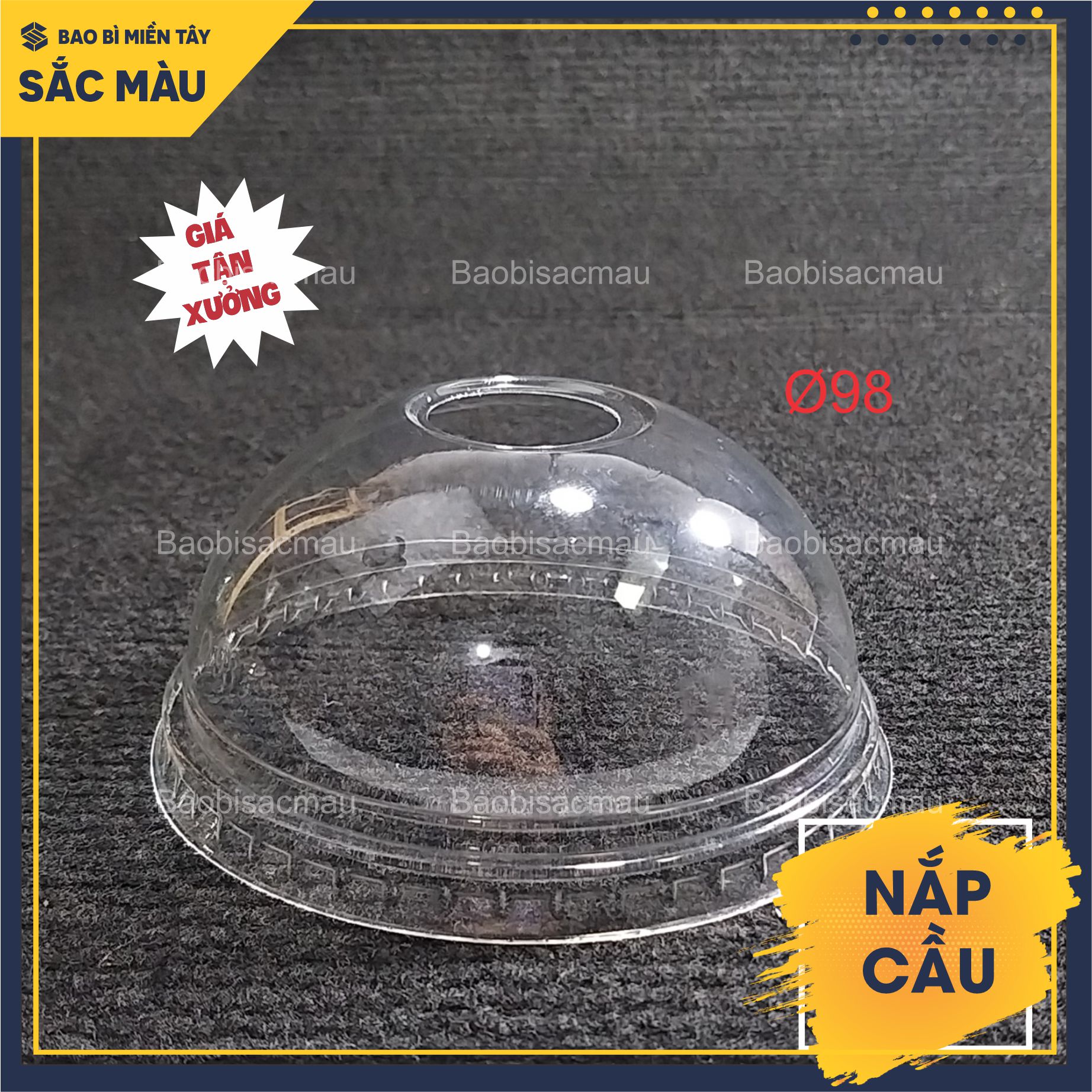 Sỉ 50 Nắp cầu PET 90 - 93 - 95 - 98, nắp ly trà sữa cà phê nước ép