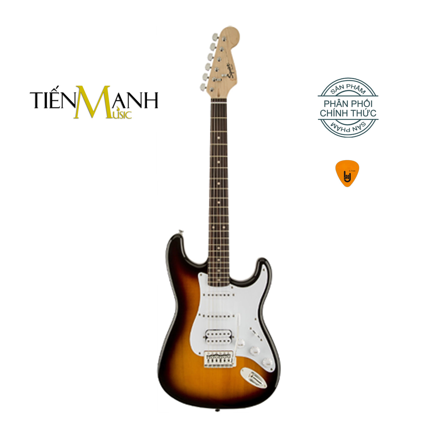 Đàn Guitar Điện Fender Squier Bullet Stratocaster HSS SQ STRAT - Brown Sunburst Electric - Kèm Móng Gẩy DreamMaker