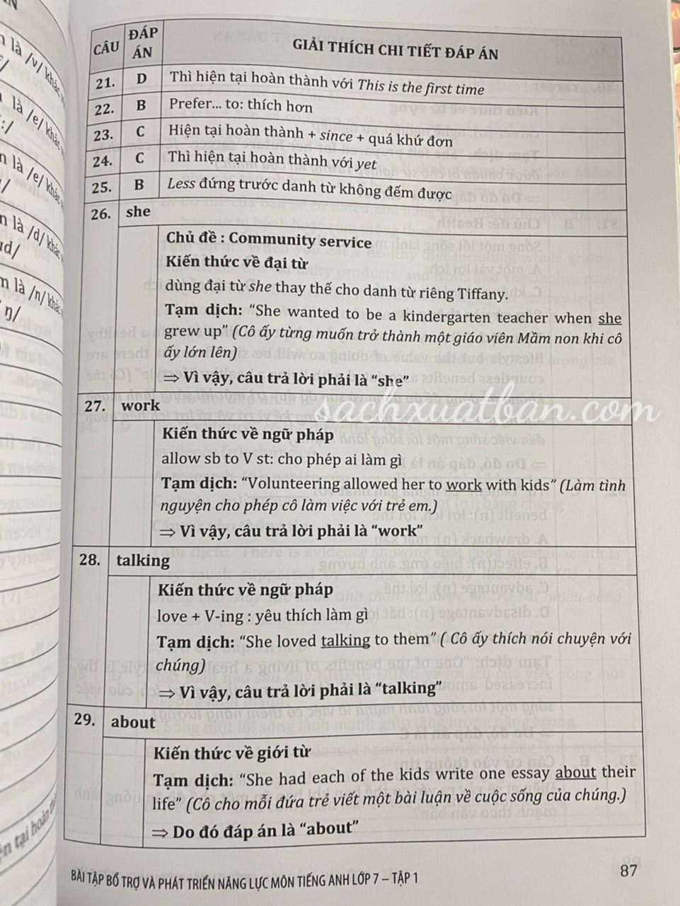 Sách Bài Tập Bổ Trợ Và Phát Triển Năng Lực Môn Tiếng Anh Lớp 7 Tập 1
