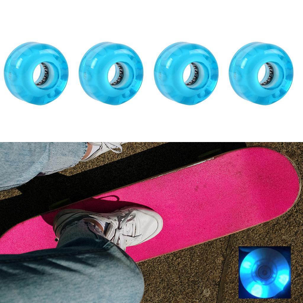 Skateboard Wheels Glow Flash Cruiser Longboard 78a Blue
