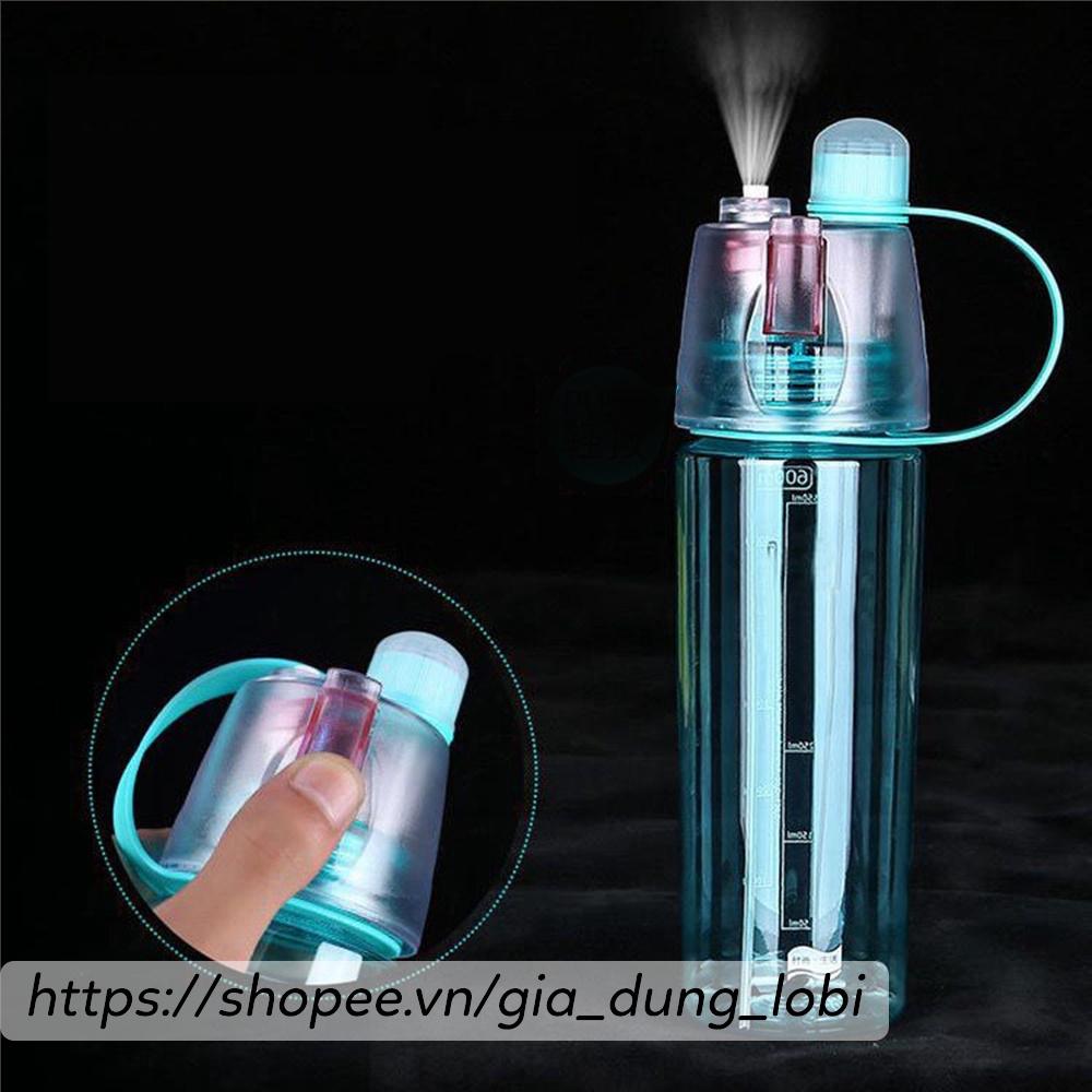 Bình nước phun sương thể thao 600ml Bình đựng nước có vòi xịt phun nước