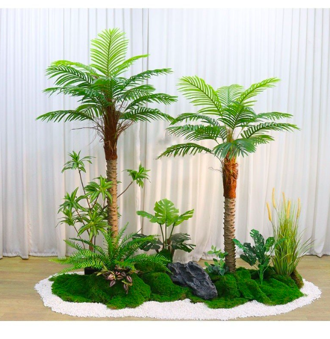 Cây chà là cau cảnh giả - Thân nhựa lõi thép - Cao 180cm - Cây giả hoa lụa Decor trang trí nhà cửa