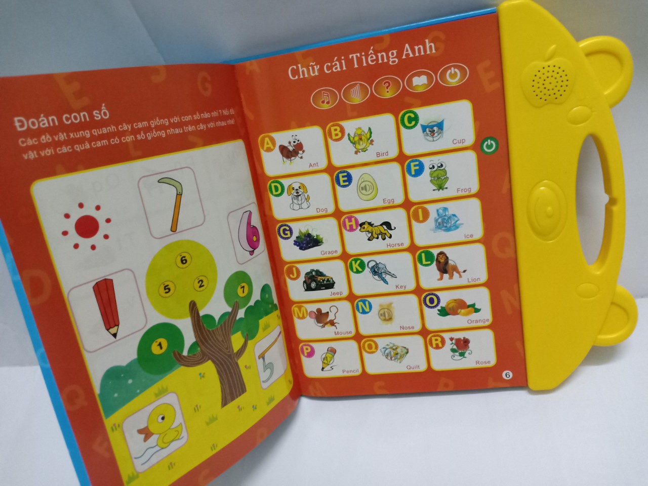 Bảng điện tử song ngữ Anh Việt tặng kèm cây viết bảng xóa được cho bé