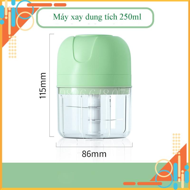 Máy Xay Tỏi Ớt Thịt Cá Đa Năng Mini Cầm Tay Sạc Pin Tích Điện Dung Tích 250ml Tiện Lợi