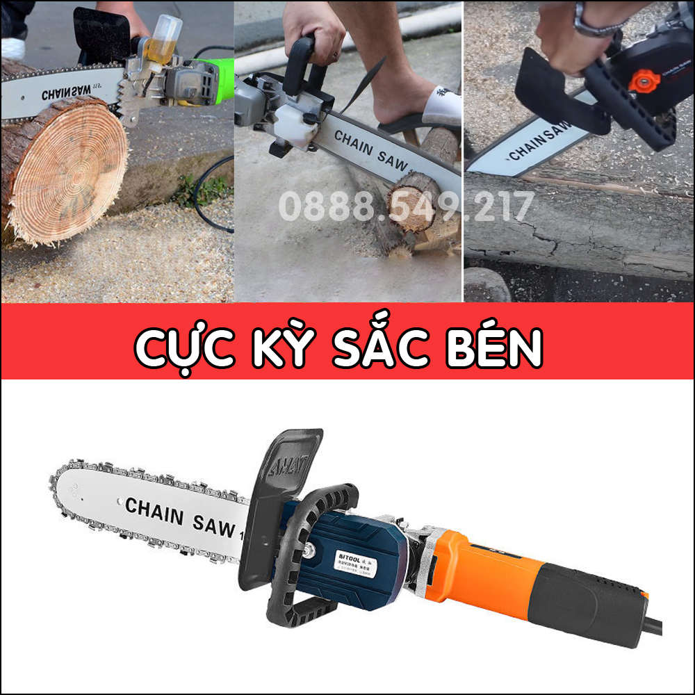 Bộ Chuyển Đổi Cưa Xích Gắn Máy Mài Máy Cắt Cầm Tay Tặng Kèm Dây Xích Dự Phòng Siêu Tiện Lợi