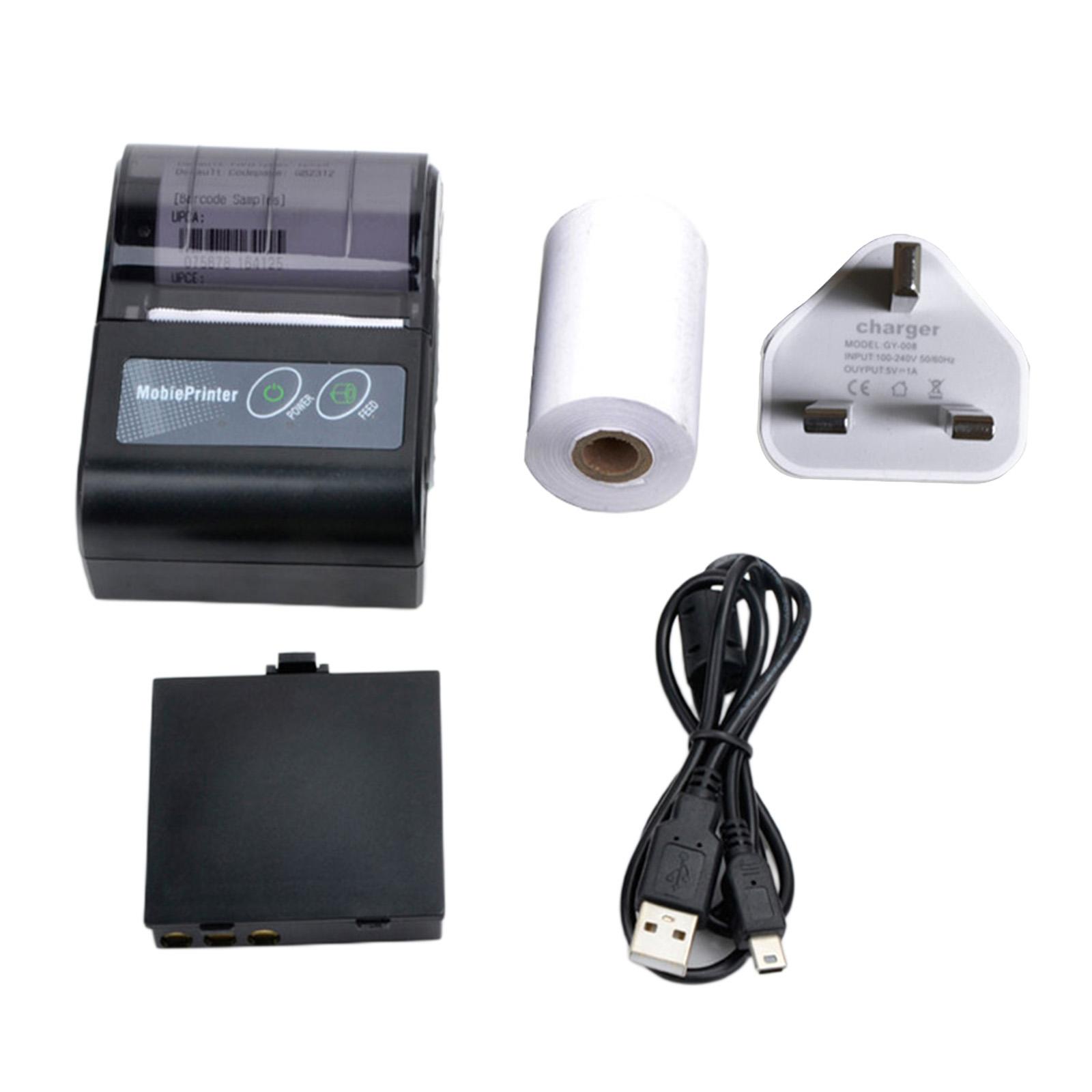Black Bluetooth Printer Bill Thermal Receipt Printer Paper for IOS New
