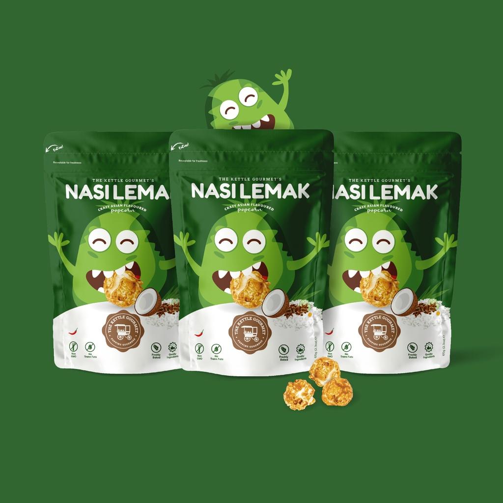 BẮP RANG BƠ VỊ CƠM DỪA NASI LEMAK THƯƠNG HIỆU THE KETTLE GOURMET - NASI LEMAK POPCORN 65G/BỊCH