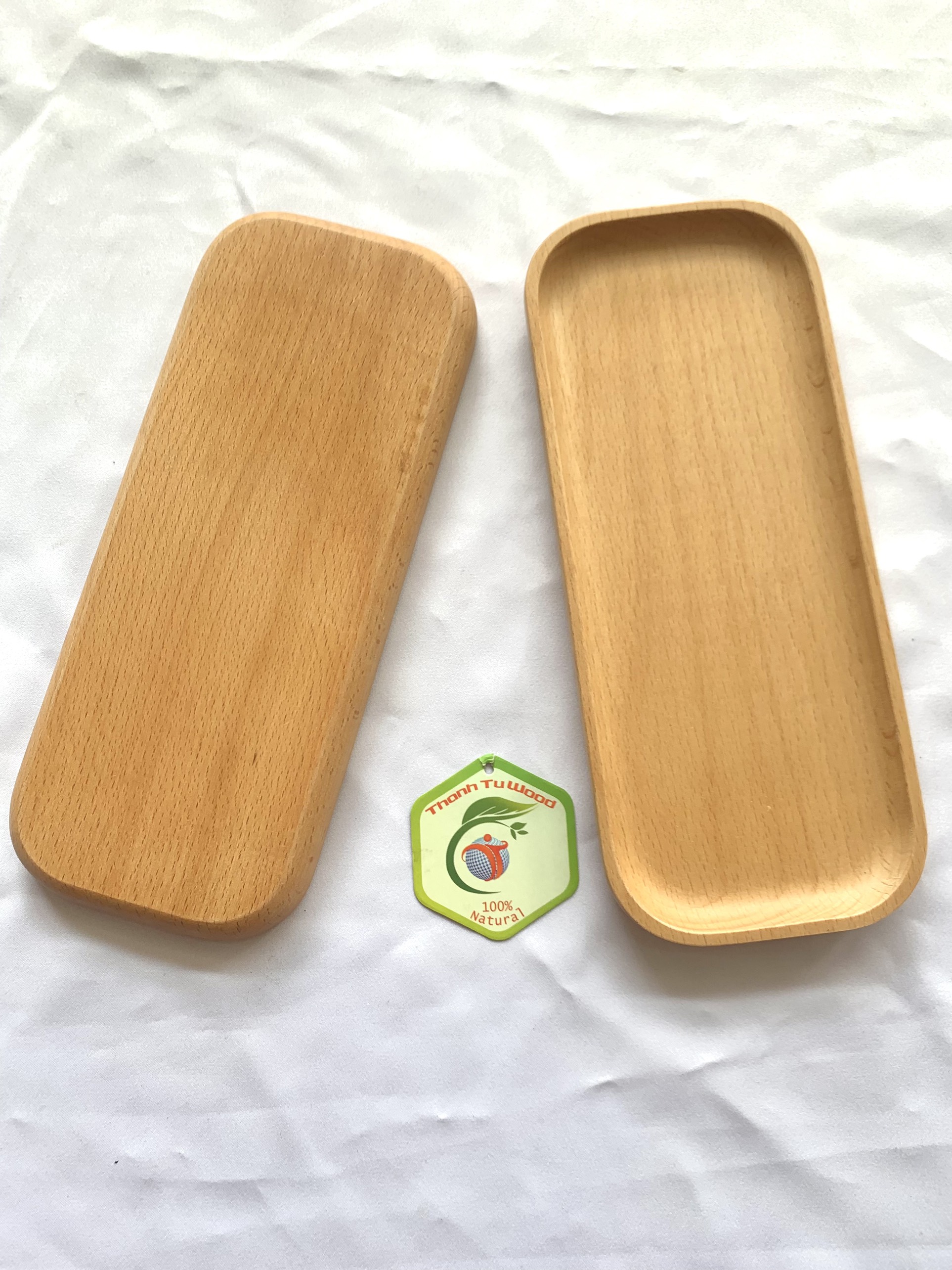 KHAY CHỮ NHẬT GỖ BEECH THANH TÚ 10X18CM