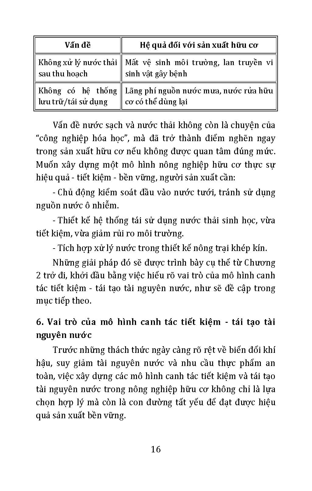 Nông Nghiệp Hữu Cơ - Canh Tác Tiết Kiệm Nước Và Xử Lý Nước Thải