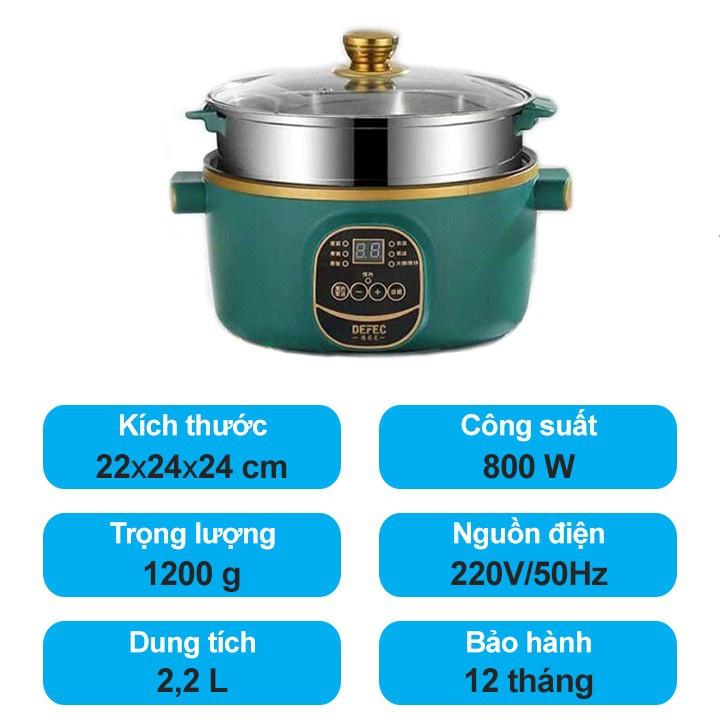 Nồi Lẩu Điện Đa Năng Chống Dính Shiban 24cm Vân Đá Kèm Giá Hấp Inox, Nồi Cơm Điện, Chiên Sào, Nấu Canh