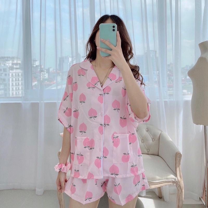 Bộ ngủ Pijama hoạ tiết đáng yêu - Lụa mango