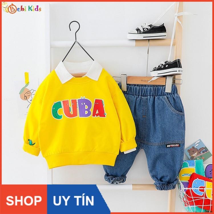 Set áo thun quần jean trẻ em , quần áo trẻ em từ 8 tháng đến 4 tuổi - B276