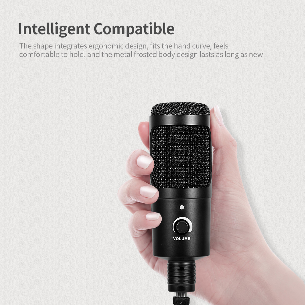 Micrô Phòng Thu Chuyên Nghiệp USB Bằng Kim Loại Với Mic Cardioid Studio Cho Máy Tính Xách Tay PC