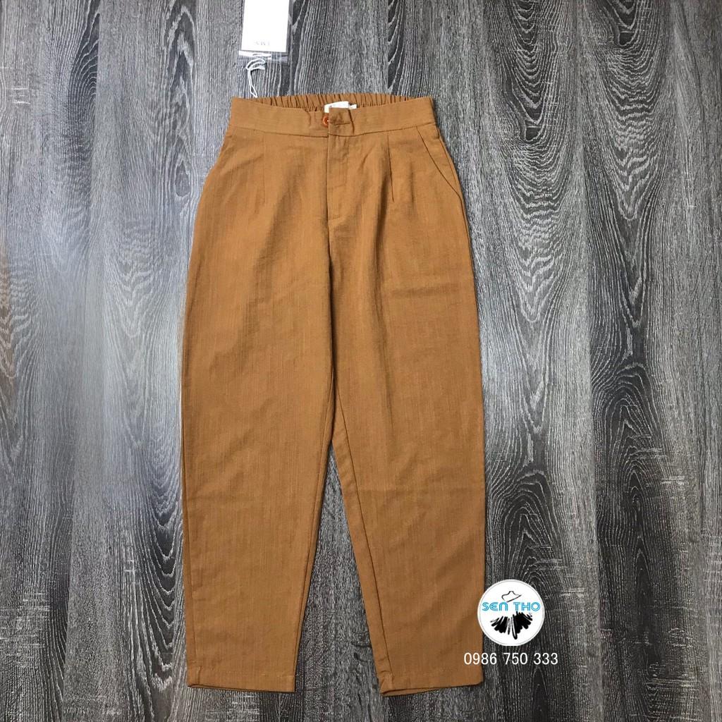 Quần Baggy Đũi Nữ Đen Trắng Be Nâu Ghi, Chất Đũi Xước Thoáng Mát Siêu Mịn Cạp Chun Sau Form Chuẩn Tôn Dáng