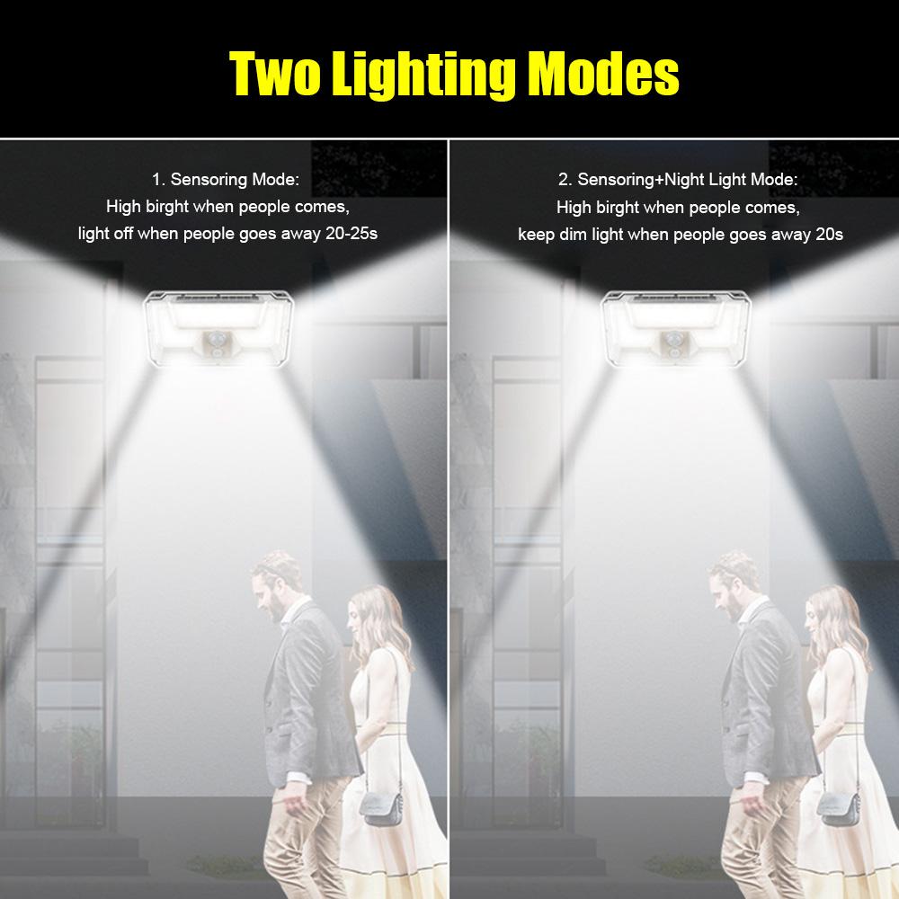 Solar Wall Lamp Corridor Courtyard Street Light Two Lighting Modes IP65 73LED / 44COB+50LED