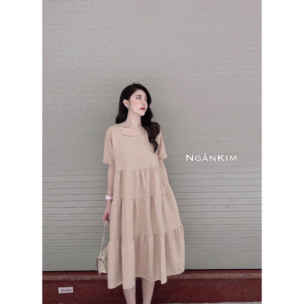 Váy bầu chất lụa hànsiêu mịn siêu mátFree size 45-70kg