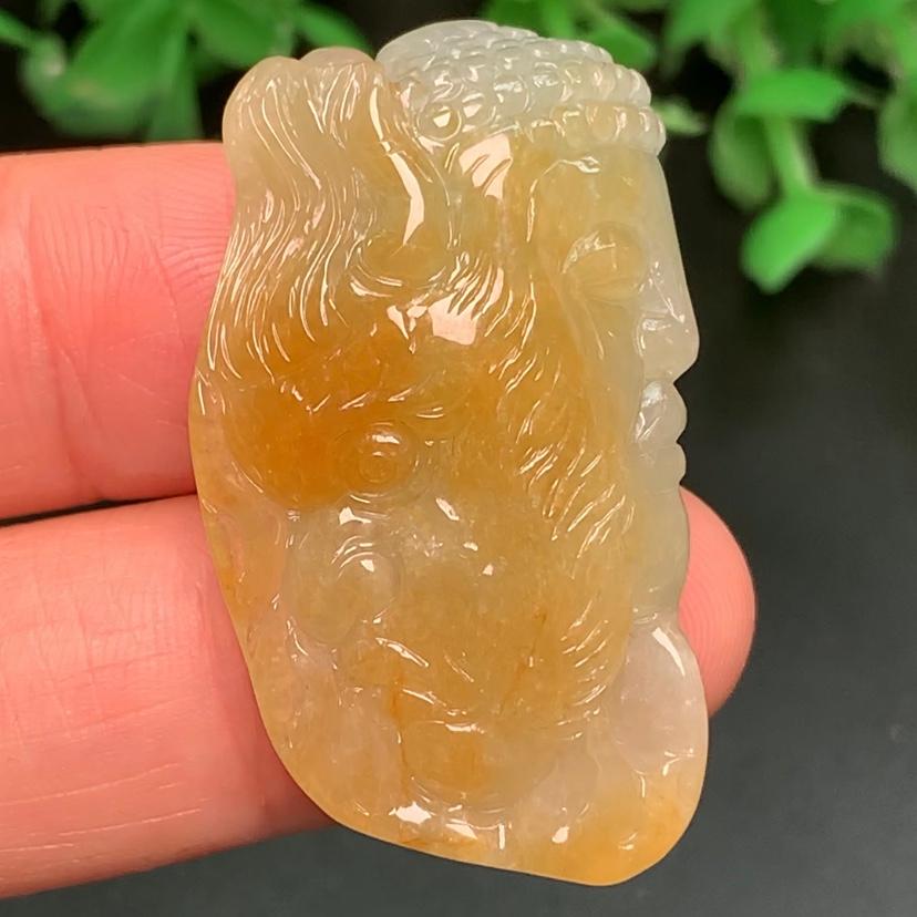Mặt Phật thiện ác Ngọc phỉ thúy tự nhiên Jadeite A