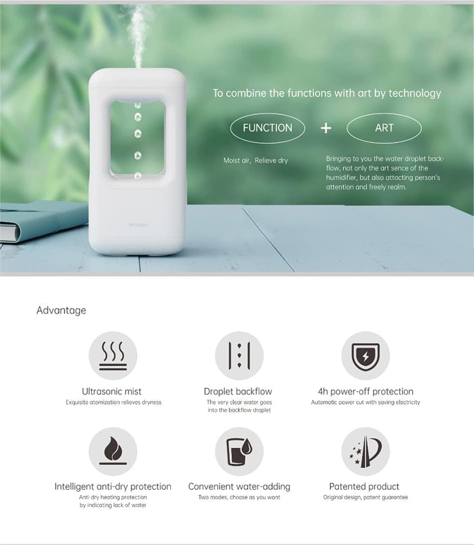 Máy Phun Sương Tạo Độ Ẩm Không Khí Xiaomi Beiwei KLS-08 Dung Tích 3L Lít - Hàng Nhập Khẩu