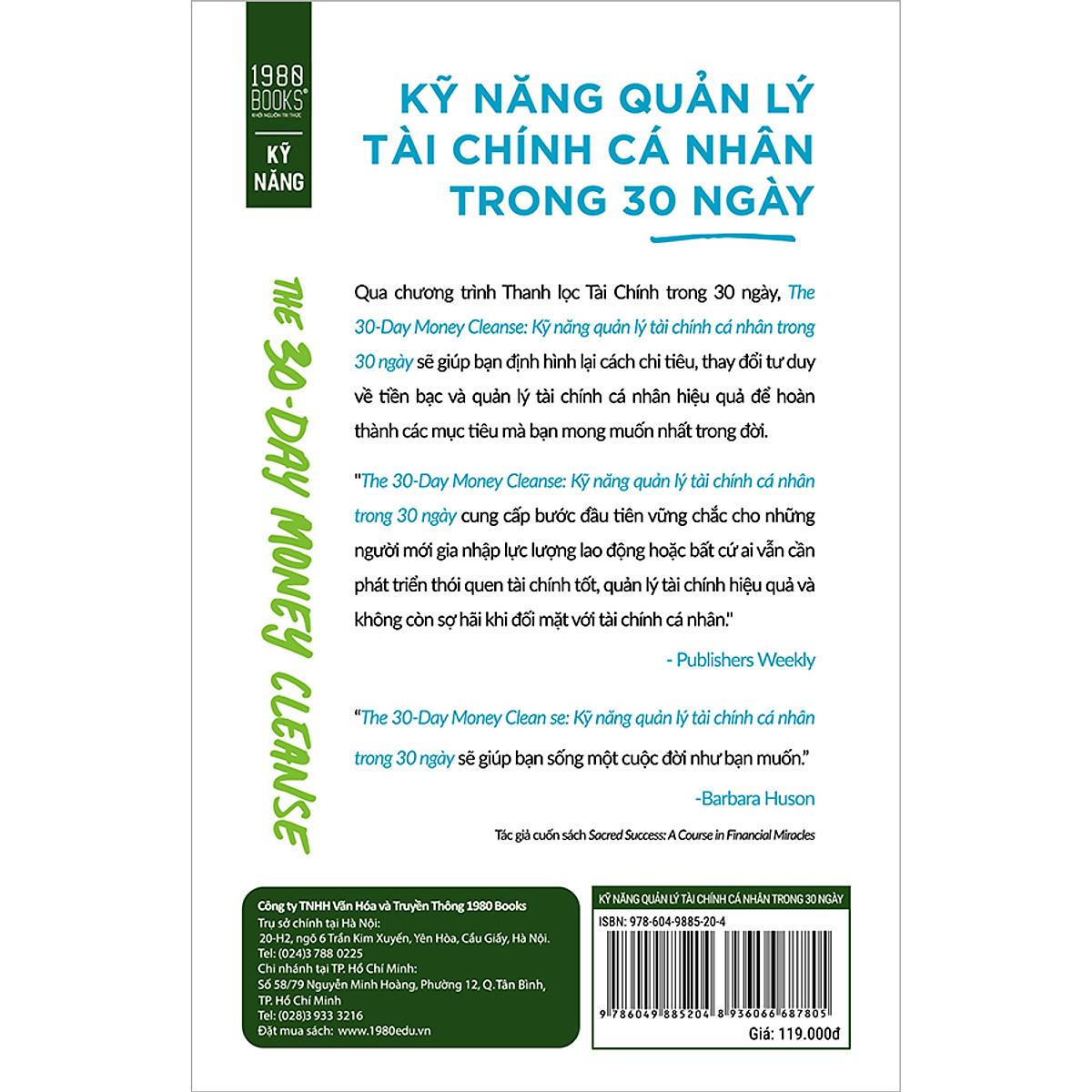 Kỹ Năng Quản Lý Tài Chính Cá Nhân Trong 30 Ngày - Bản Quyền