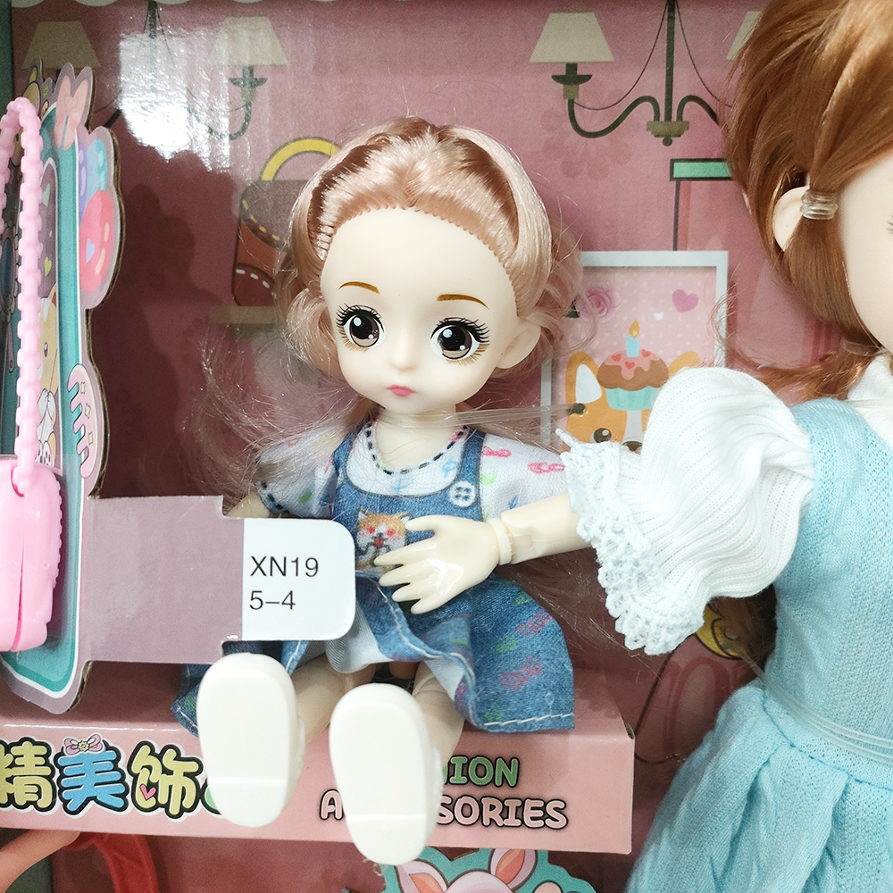 Hộp 2 Búp Bê Loli Cao 30cm 20 khớp có mắt gắn Búp bê Cao Cấp Xe Đạp Váy Áo Phụ Kiện