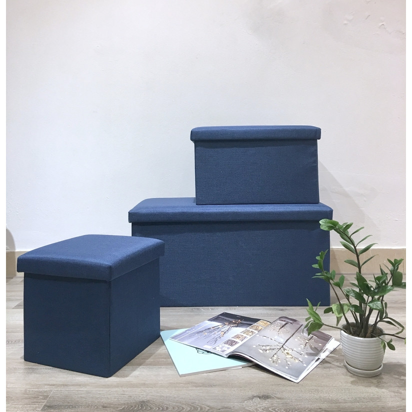 Hộp đựng đồ đa năng kết hợp ghế ngồi - size l (dài) - màu xanh