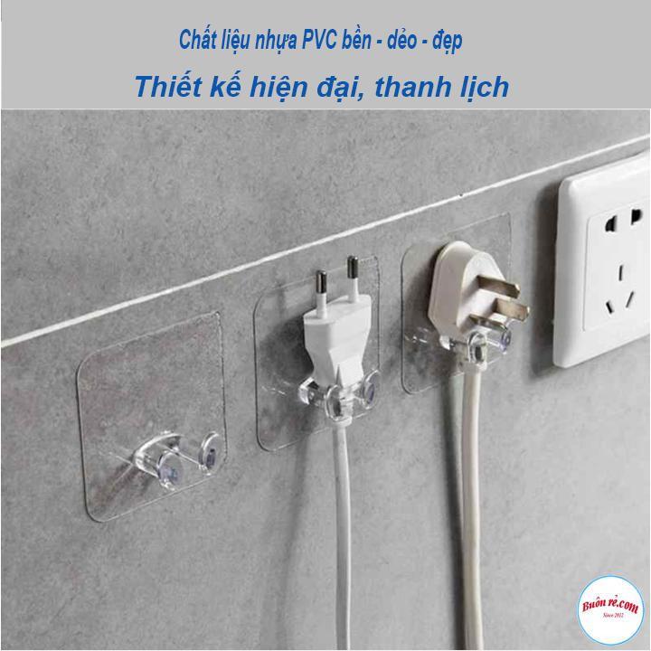 Set 2 Miếng Dán Treo Ổ Điện Dán Tường Trong Suốt Nhỏ Gọn 00795