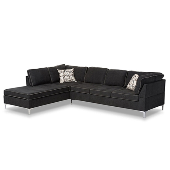 Ghế Sofa Góc L Corner Zaka Black Nhung SFG10