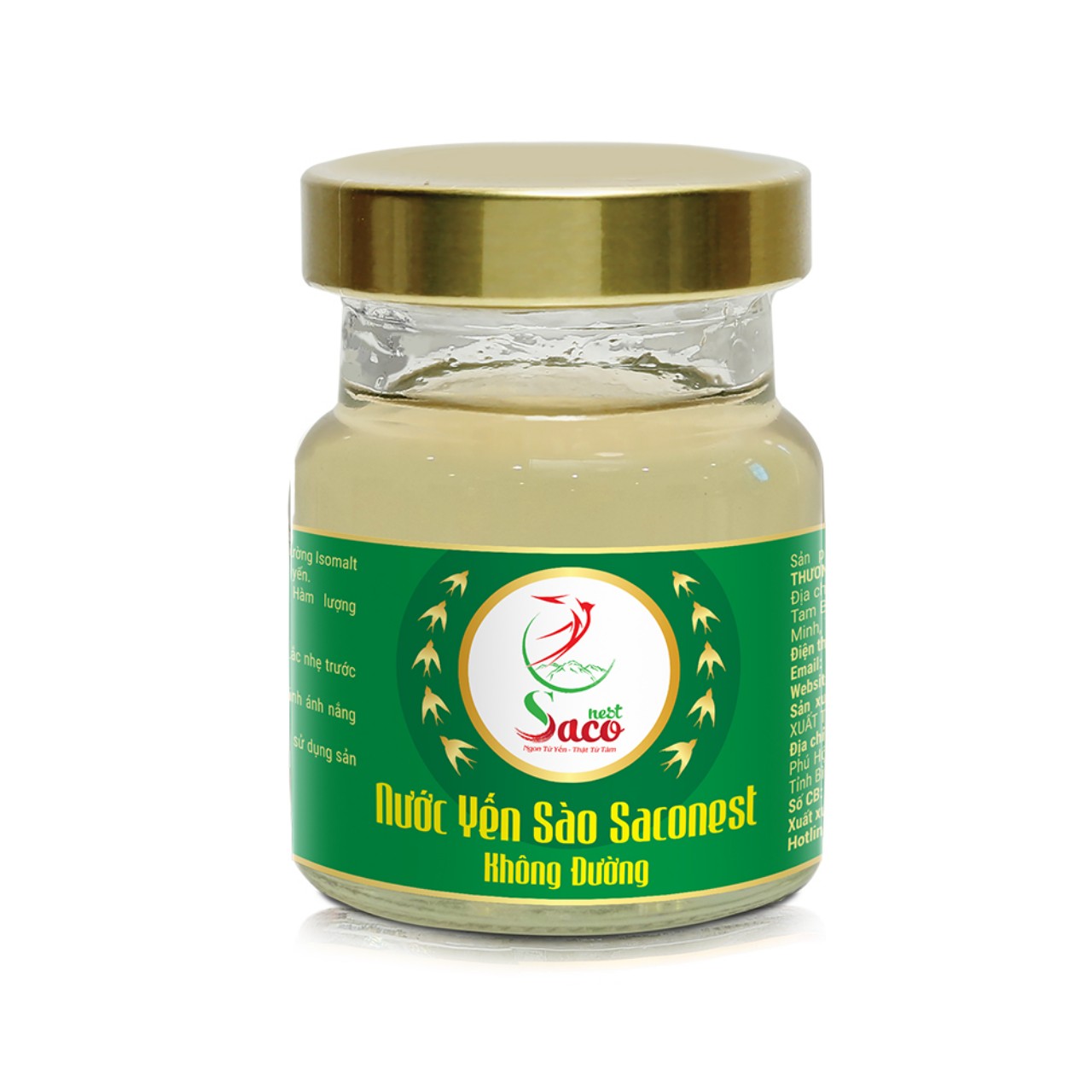 Nước Yến sào Cao Cấp Saconest Không Đường Lọ 70ml - 15% từ Tổ Yến Sào