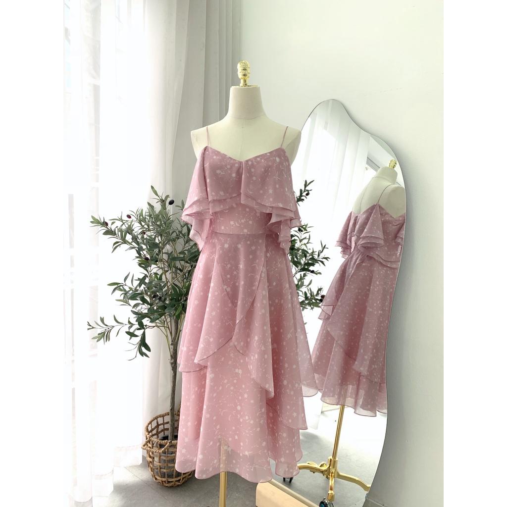 TIELA Đầm váy hoa nhí xoè chất tơ ánh - Lucia Dress