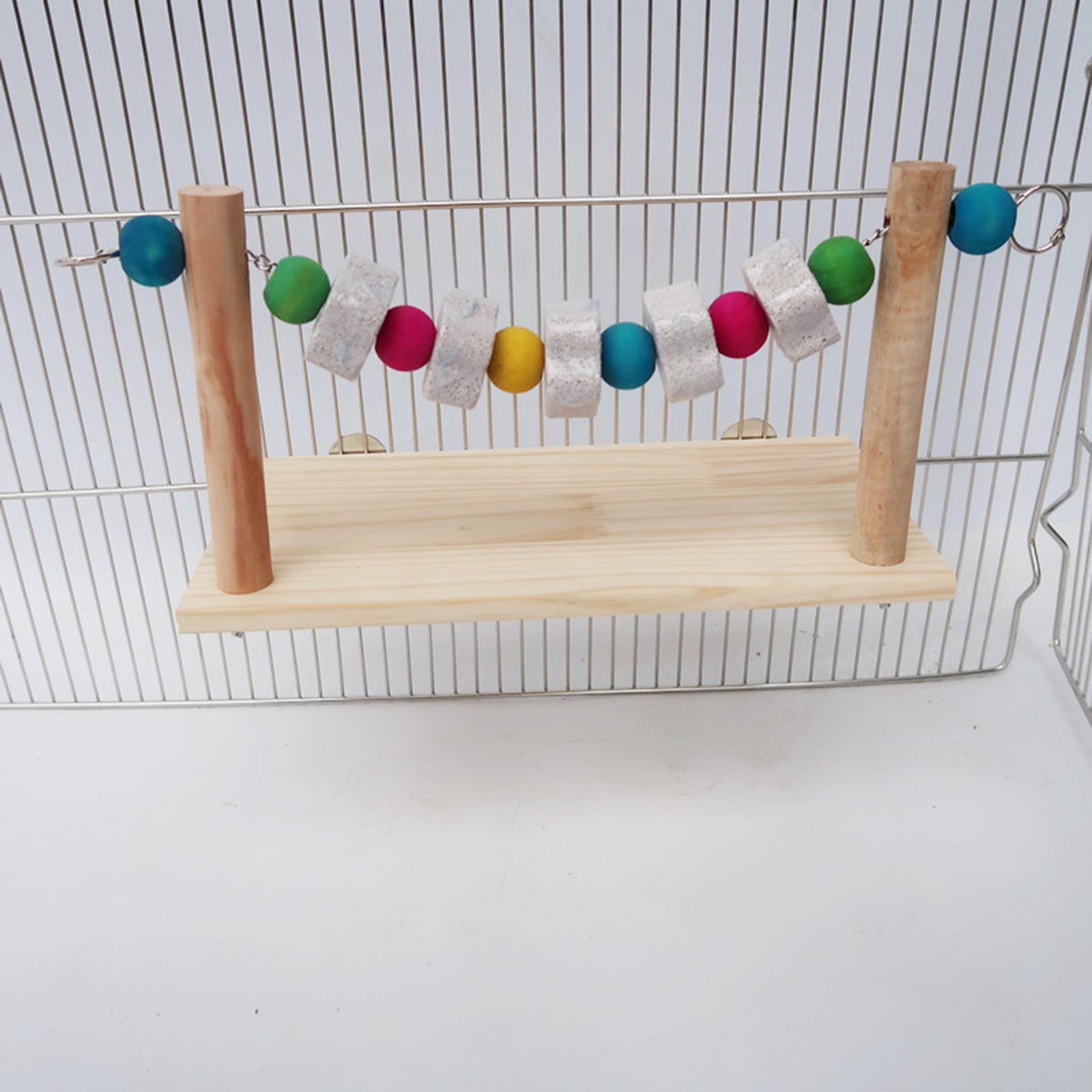 Grinding Block Chew Toy Perching Play Climbing Platform Wooden Playground Bird Stand Molar Stone for Rabbits Rat Gerbil Chipmunk Chinchilla
