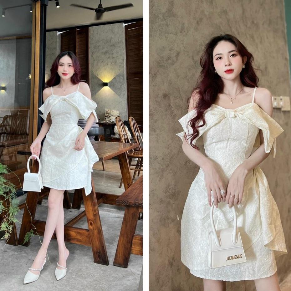 Đầm kiểu nữ dáng ngắn hai dây trễ vai phong cách gợi cảm quyến rũ DS