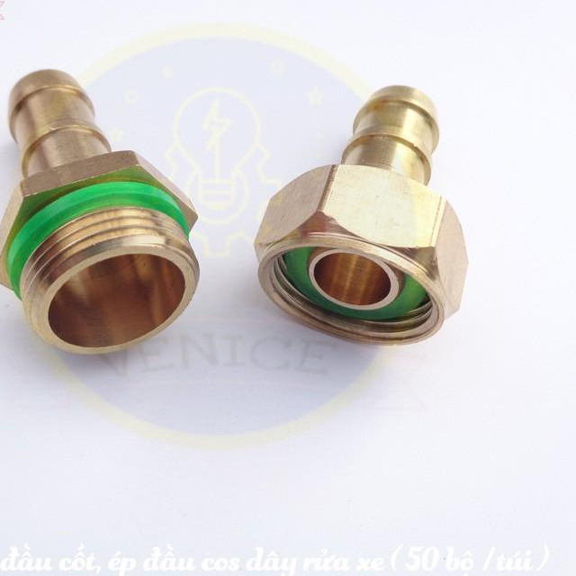 Bộ ép đầu dây rửa xe - Đuôi chuột phi 8mm - Cỡ ren 13 mm