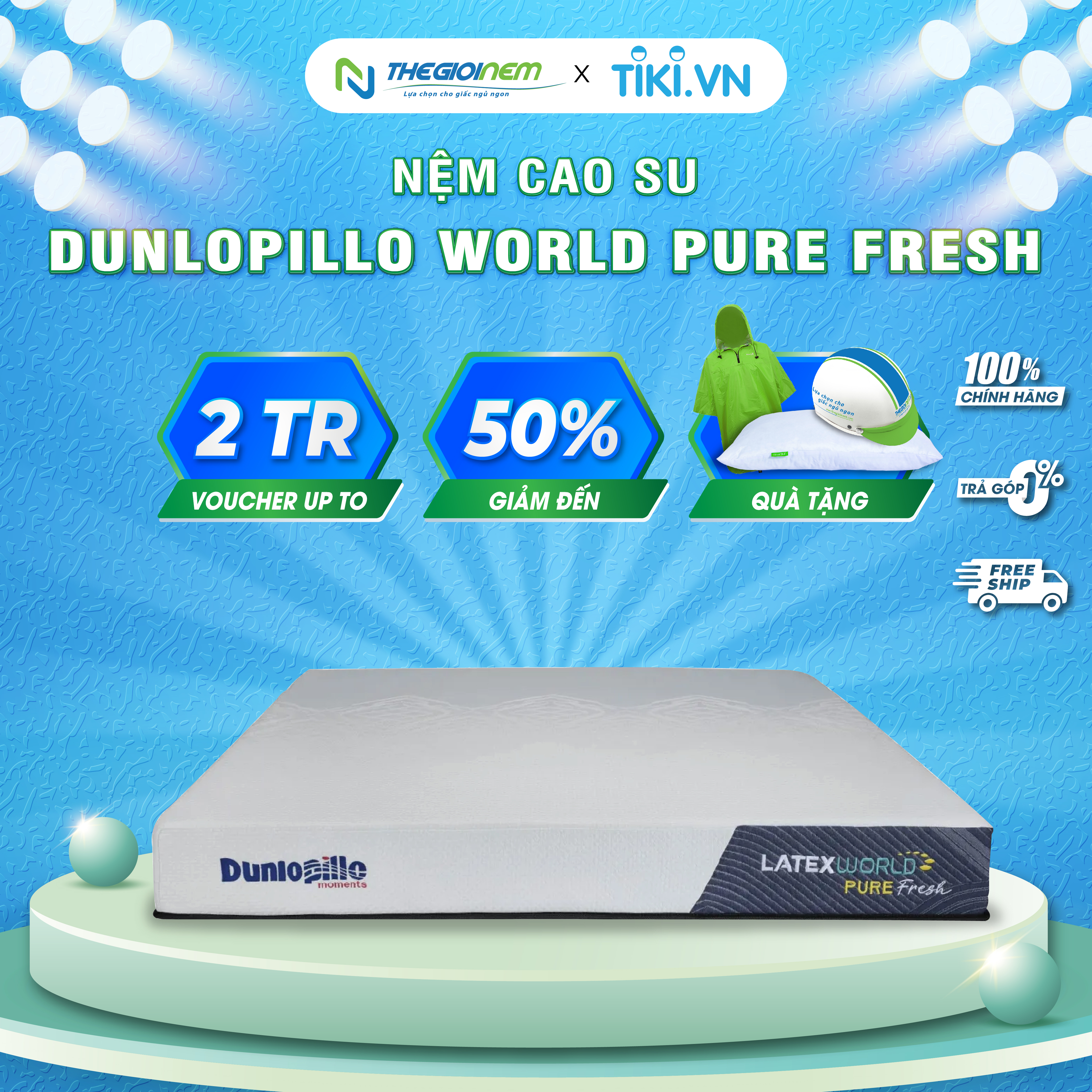 Nệm cao su Dunlopillo World Pure Fresh 20cm