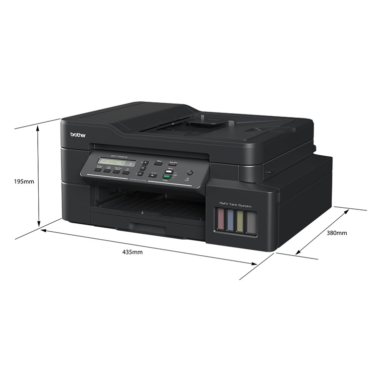 Máy In Brother DCP-T820DW Đa Chức Năng , In Phun Màu Hệ Thống Tiếp Mực Ngoài, Đảo Mặt Tự Động, Kết Nối Wifi, USB 2.0, Khổ Giấy Tối Đa A4 - Hàng Chính Hãng