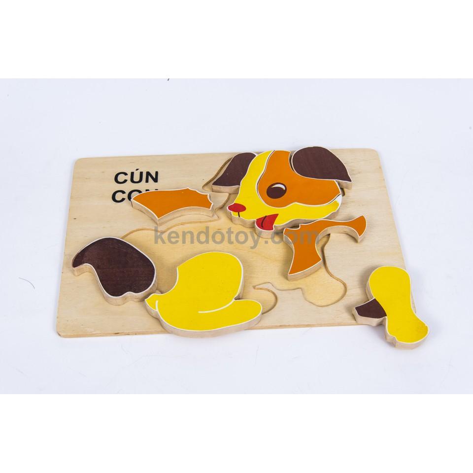 ghép hình con Cún đồ chơi puzzle gỗ