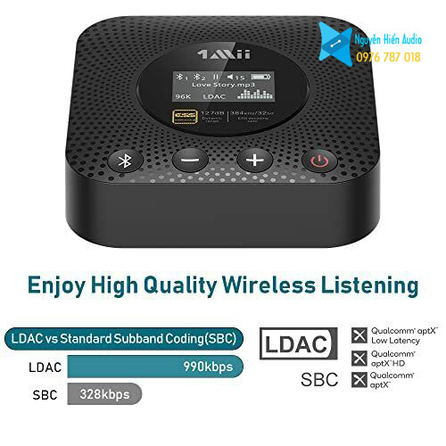 Bộ thu âm thanh Bluetooth B06HD+ chuẩn LDAC chip ESS9018Q2M Hàng chính hãng