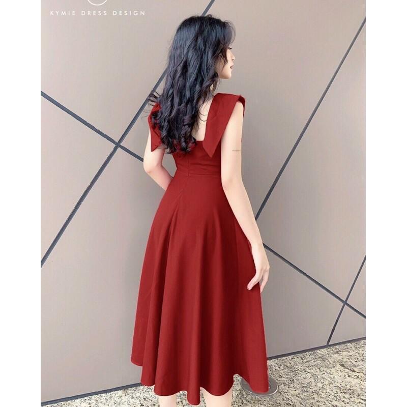 Đầm xoè cổ vuông tay con cánh tiên S.MLXL