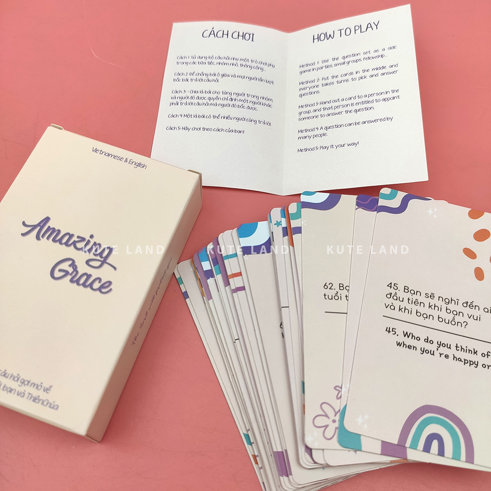Bộ Bài Amazing Grace 40 Câu Hỏi Game Gia Đình Bạn Bè Game Cơ Đốc Game Vui AMZGRACE