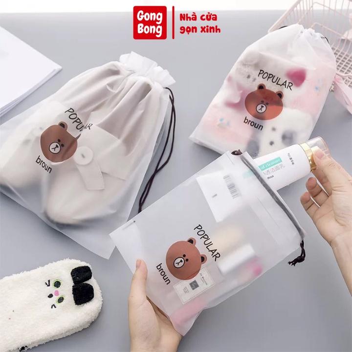 Túi đựng giày dép đồ dùng cá nhân đi du lịch chống thấm nước bụi bẩn dạng dây rút tiện lợi Gong Bong store