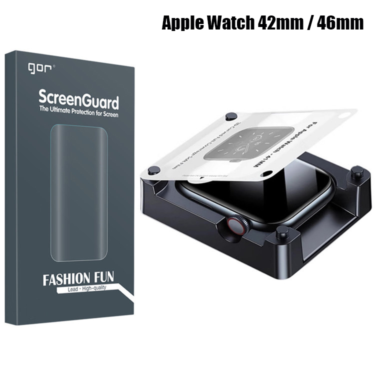Miếng dán TPU có khung hỗ trợ dán bảo vệ màn hình GOR cho Apple Watch Series 11 / 10 Size 42mm &amp; 46mm - Hàng Chính Hãng