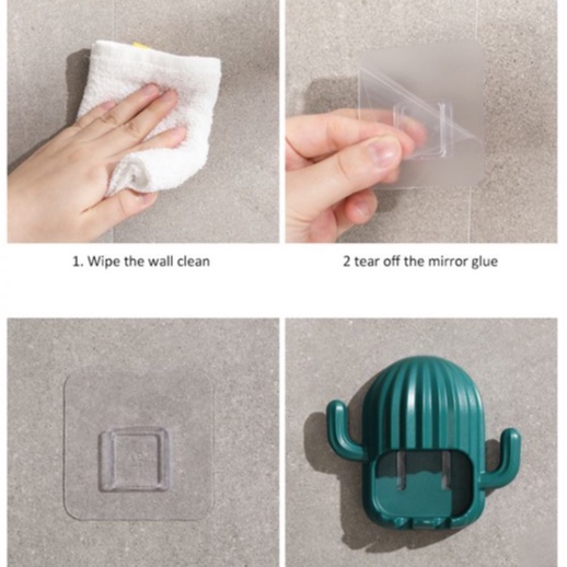 Giá Đỡ Bàn Chải Đánh Răng Hình Xương Rồng Có Móc Treo